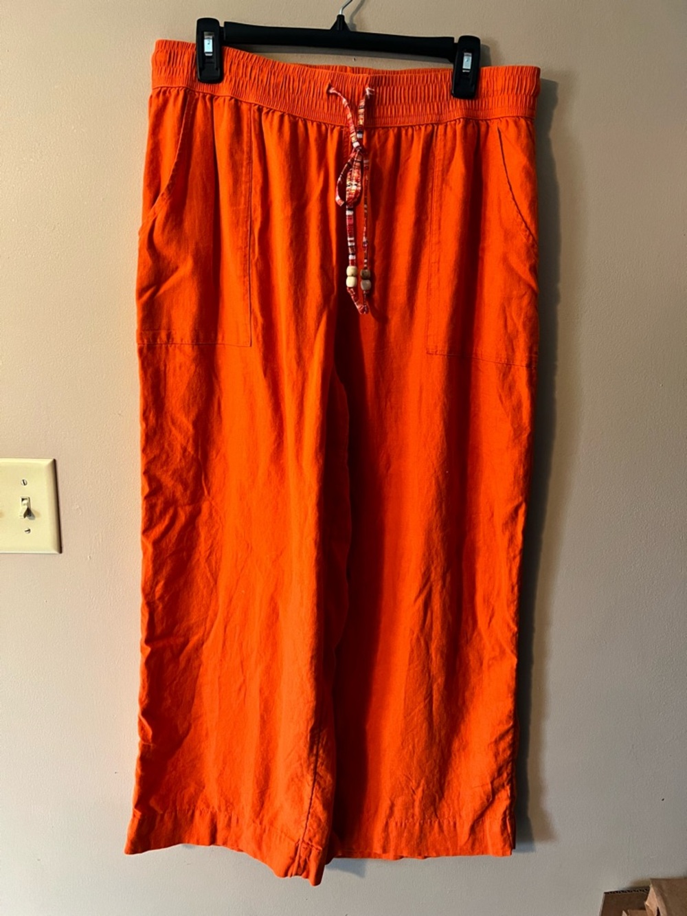 CC California sz XL linen rayon blend wide leg orange pants.